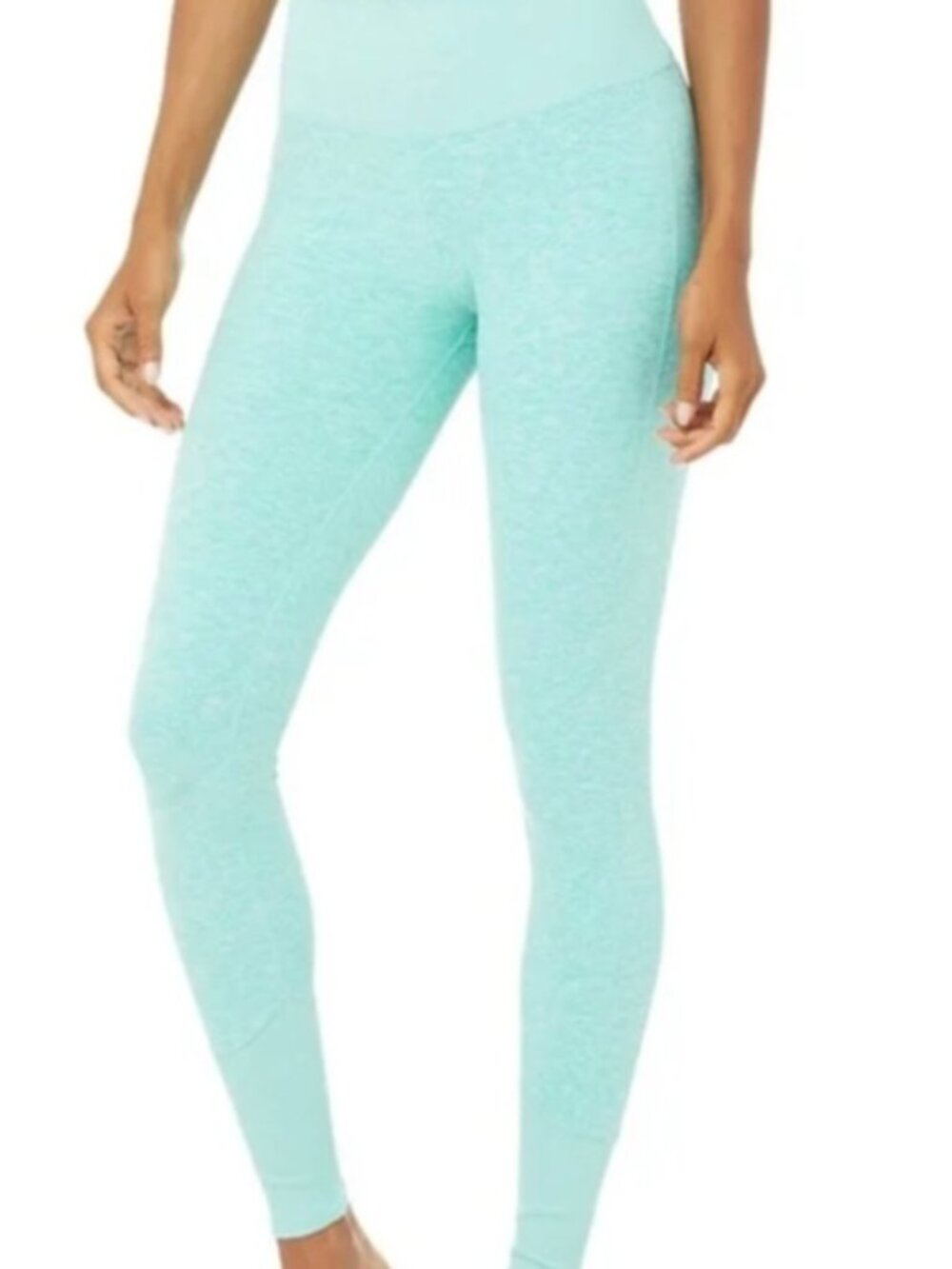 Alo Alosoft High Waist Lounge Legging | Aqua Blue Quartz | Ribbed | Small